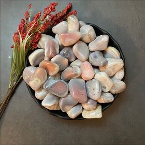 (2) Tumbled Pink Botswana Agate Stones